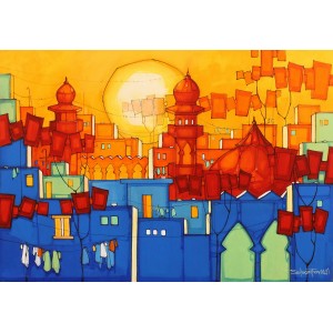 Salman Farooqi, 30 x 42 Inch, Acrylic on Canvas, Cityscape Painting, AC-SF-338